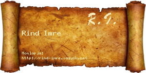Rind Imre névjegykártya